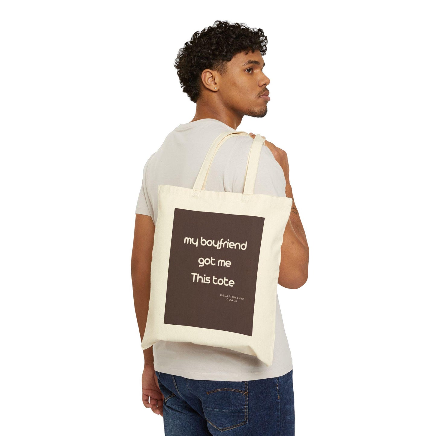 Relationship Goals Canvas Tote Bag, Couples Gift, Reusable Shopping Bag, Eco-Friendly Shoulder Bag, Wedding Anniversary Present
