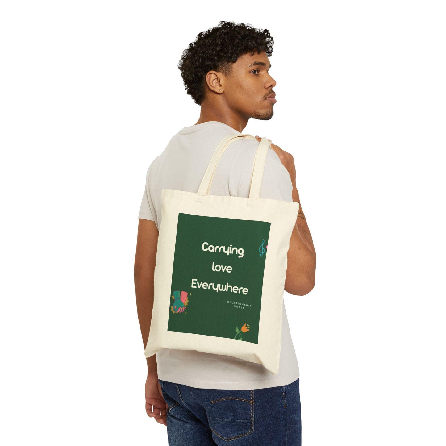 Tote Love Canvas Tote Bag, Reusable Grocery Bag, Eco-Friendly Shopping Bag, Beach Tote, Gift for Her, Mother's Day Gift